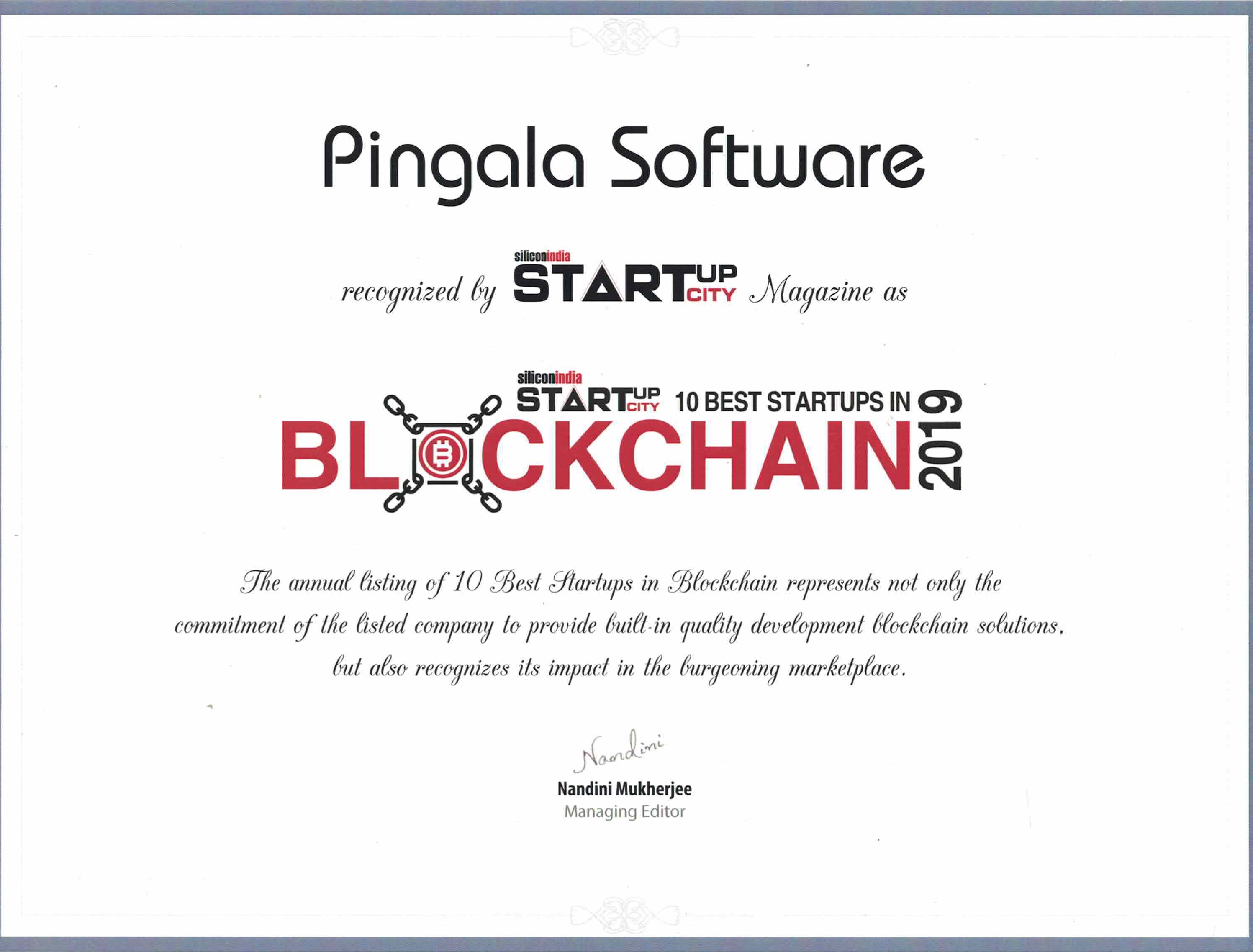 Block chain certificate