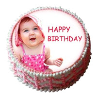 Send 1 Kg Eggless Photo Cake Delivery to India