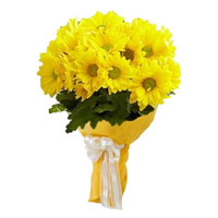 Best Flowers to India : Yellow Gerbera Bouquet